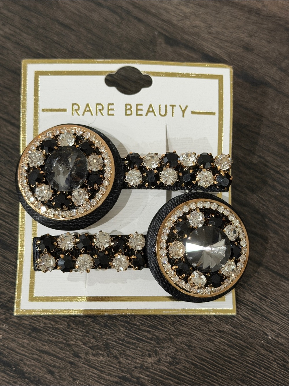 Rare Beauty crystal barrette set